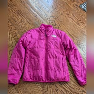 NEW! The North Face Girls Fuchsia Reversible Jacket Size Large -New Without Tags